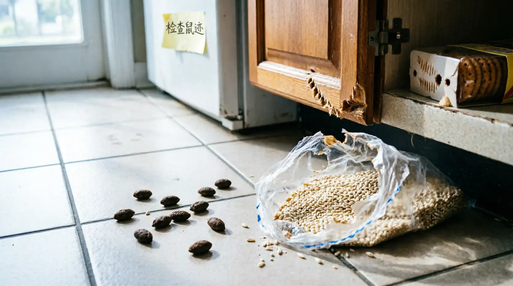 следы присутствия мышей и поврежденные продукты в Балабаново