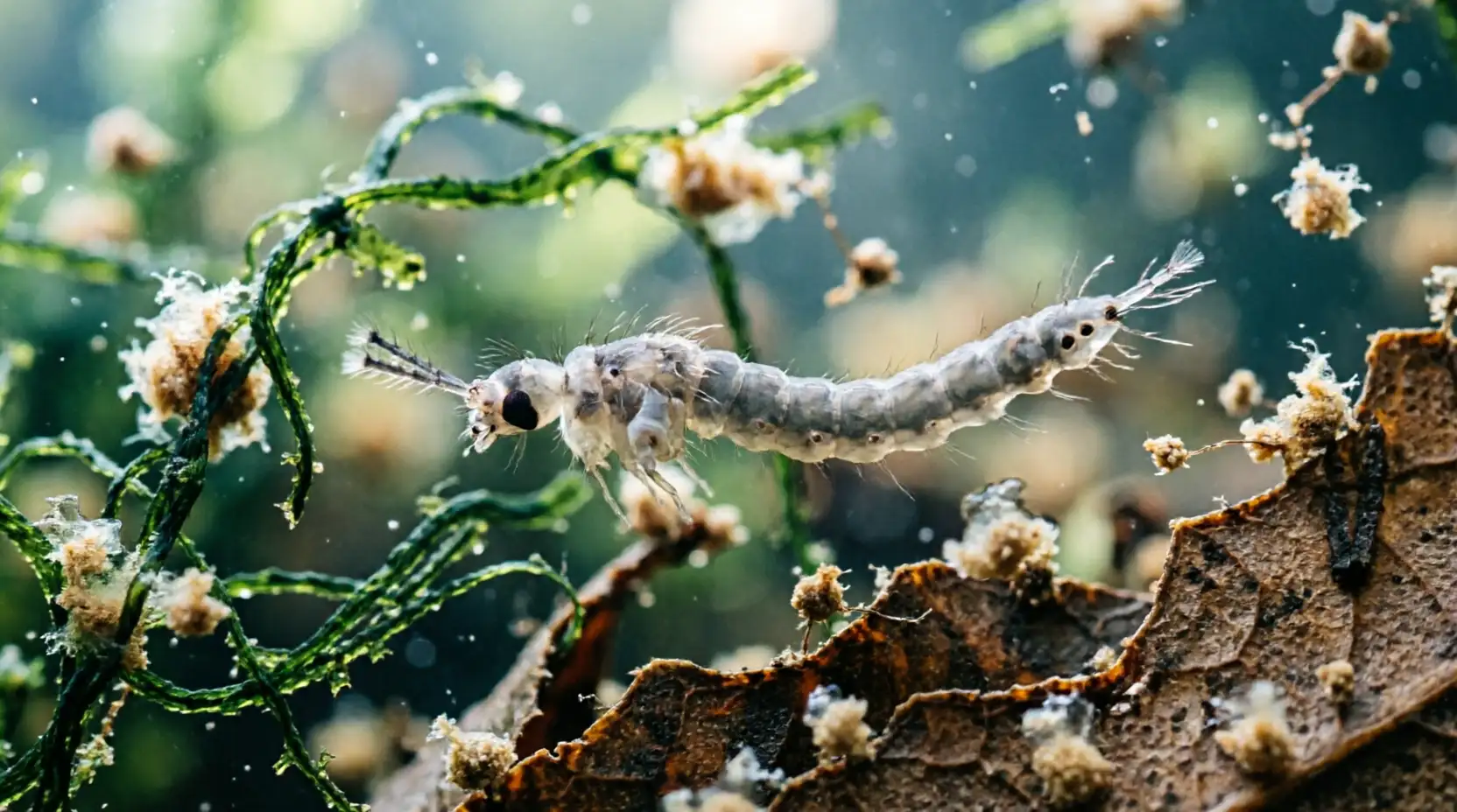 личинки комаров в стоячей воде в Балабаново