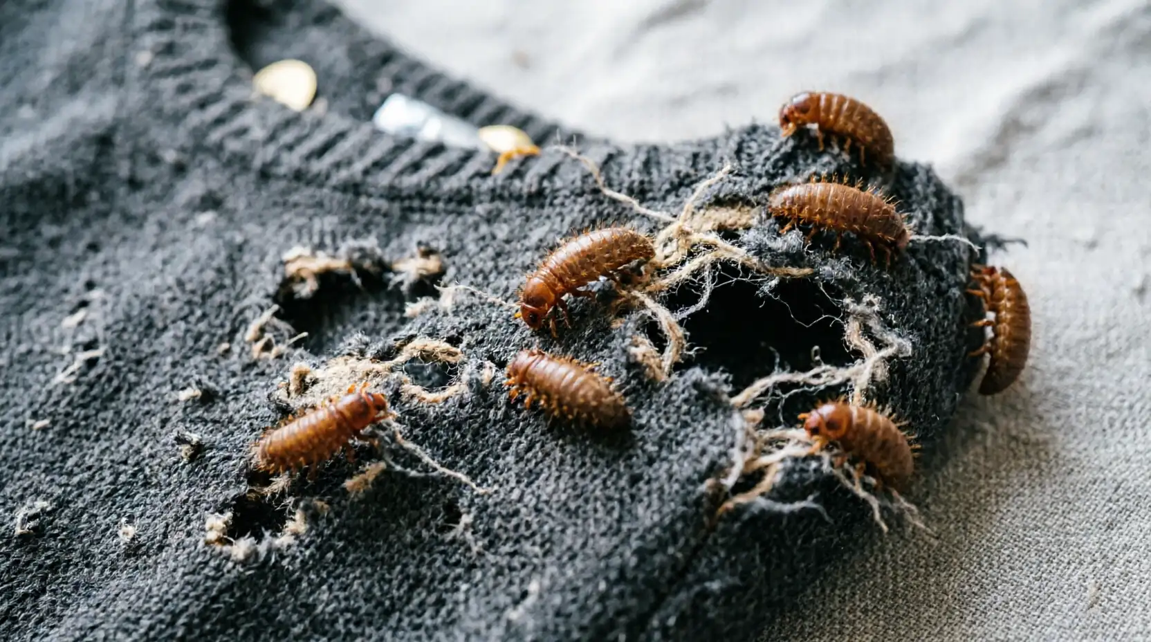 повреждённая одежда и ковры кожеедом в Балабаново